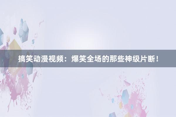 搞笑动漫视频：爆笑全场的那些神级片断！